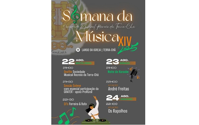 XIV Semana da Música da SMRTC de 22 a 24 de Agosto