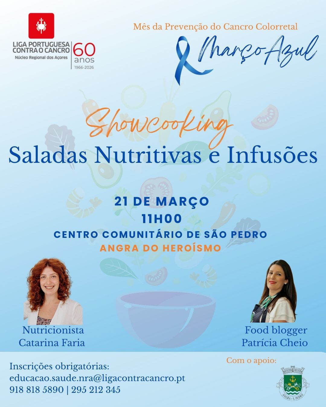 Showcooking de Saladas Nutritivas e Infusões assinala o Março Azul em Angra do Heroísmo